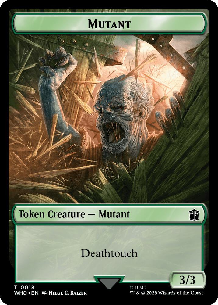 Soldier//Mutant (#18//#8 Double Sided TOKEN FOIL:WHO)