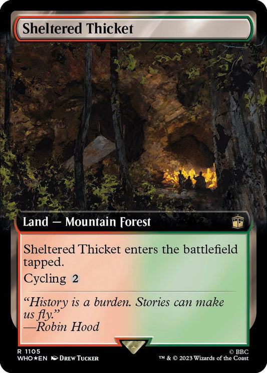 Sheltered Thicket (#1105 Extended Art SURGE FOIL:WHO)