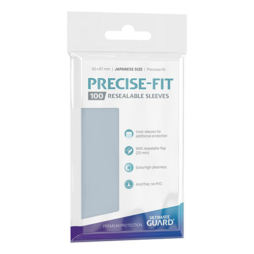 Ultimate Guard - Precise-Fit Sleeves Resealable Japanese Size - Transparent 100pk