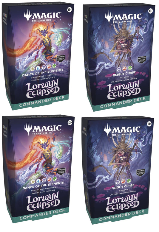 Magic the Gathering Lorwyn Eclipsed Commander Deck Display (4 Decks Per Display)